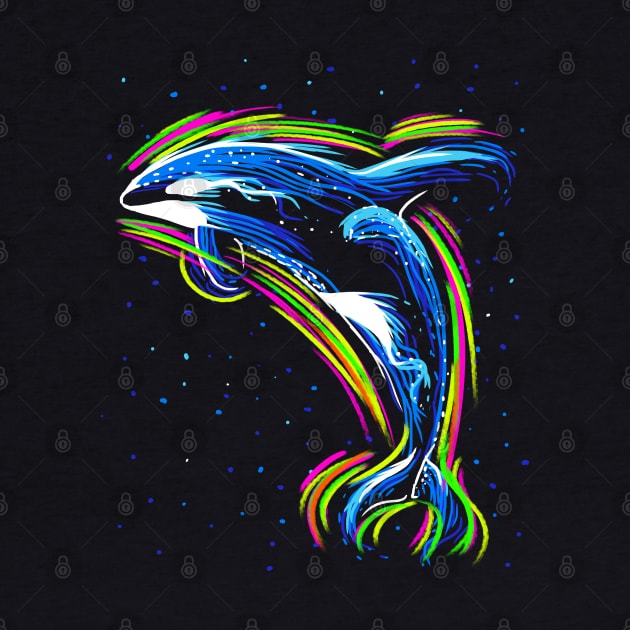 Killer Whale neon lines by albertocubatas